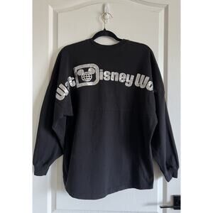 Disney Spirit Jersey Walt Disney World Black Silver Sequin Logo Shirt Small
